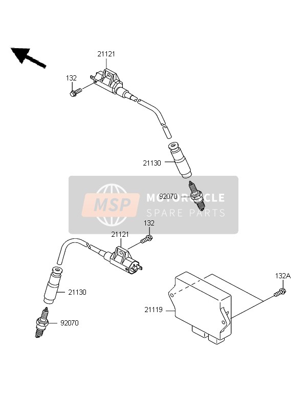 Kawasaki KFX700 (KSV700B7F) 2007 Ignition System for a 2007 Kawasaki KFX700 (KSV700B7F)