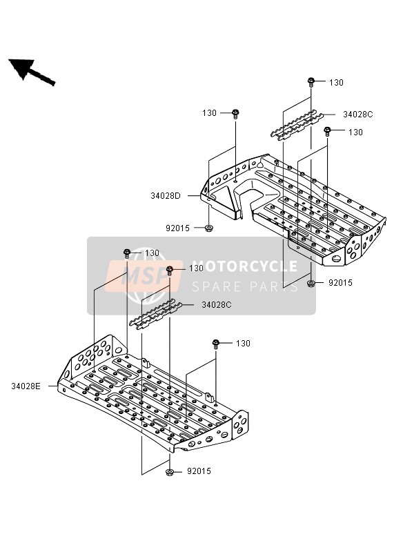 Kawasaki KVF650 4X4 2006 Footrests for a 2006 Kawasaki KVF650 4X4