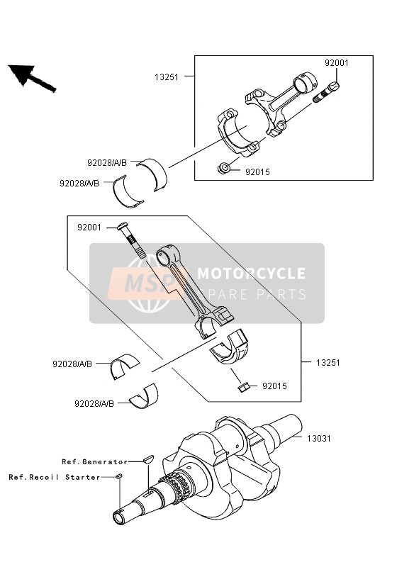 Kawasaki KVF750 4X4 2006 KURBELWELLE für ein 2006 Kawasaki KVF750 4X4