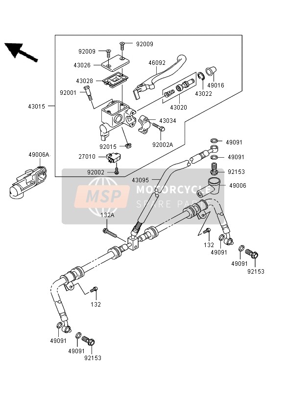 Kawasaki KVF750 4X4 2006 Front Master Cylinder for a 2006 Kawasaki KVF750 4X4