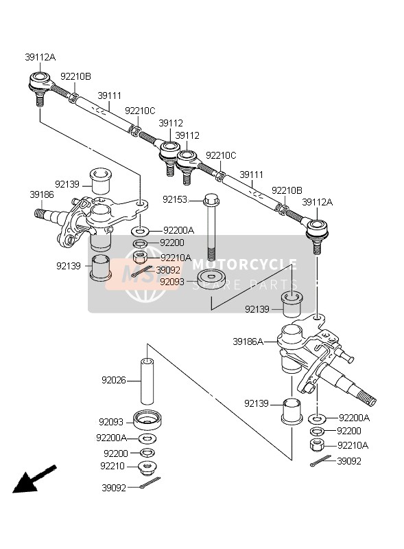 Kawasaki KFX50 2004 Knuckle Arm for a 2004 Kawasaki KFX50