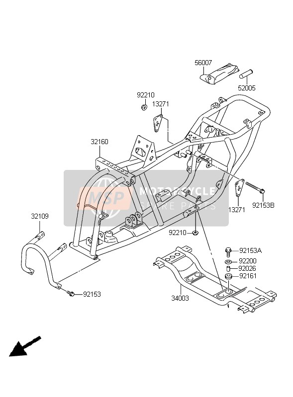 Kawasaki KFX50 2004 Frame for a 2004 Kawasaki KFX50