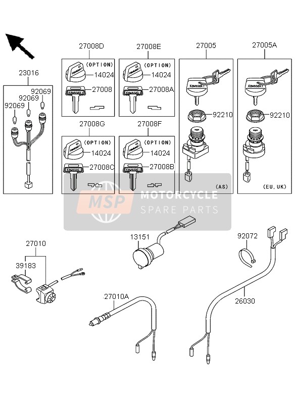 Kawasaki KVF360 2005 Ignition Switch for a 2005 Kawasaki KVF360