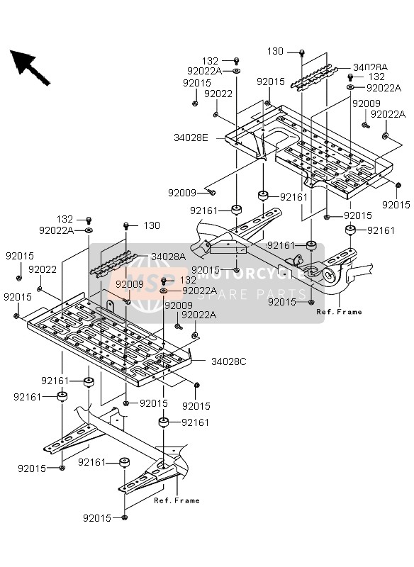 Kawasaki KVF360 2005 Footrests for a 2005 Kawasaki KVF360