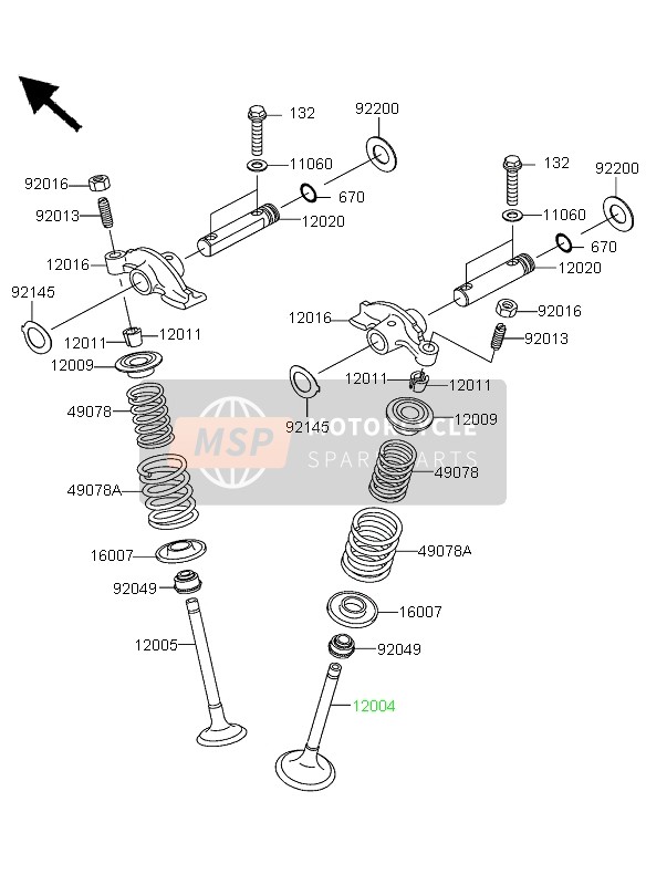 Kawasaki KVF360 4X4 2004 Válvula para un 2004 Kawasaki KVF360 4X4