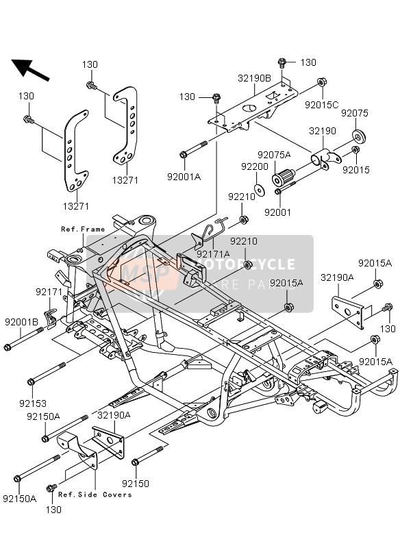 Kawasaki KVF360 4X4 2007 Engine Mount for a 2007 Kawasaki KVF360 4X4