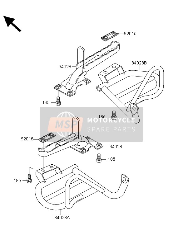 Kawasaki KLF300 4x4 2004 Footrests for a 2004 Kawasaki KLF300 4x4