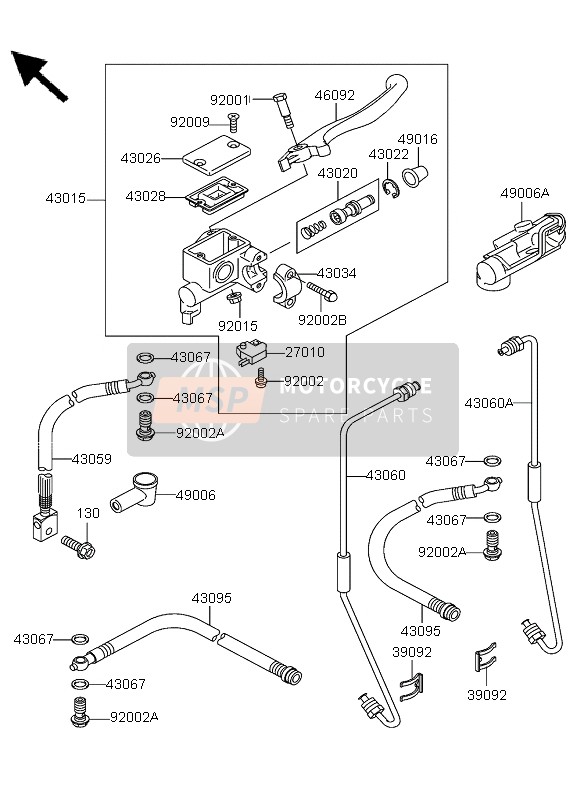 Kawasaki KLF300 4x4 2004 Front Master Cylinder for a 2004 Kawasaki KLF300 4x4