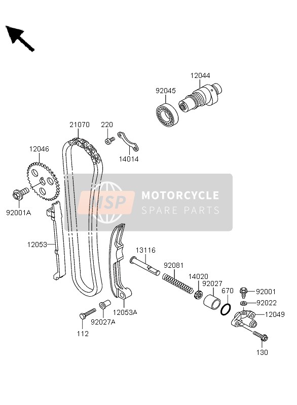 Kawasaki KLF300 4x4 2004 NOCKENWELLE & SPANNER für ein 2004 Kawasaki KLF300 4x4