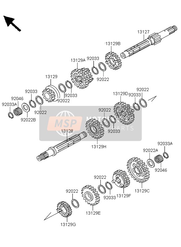 Kawasaki KLF300 4x4 2005 Trasmissione per un 2005 Kawasaki KLF300 4x4