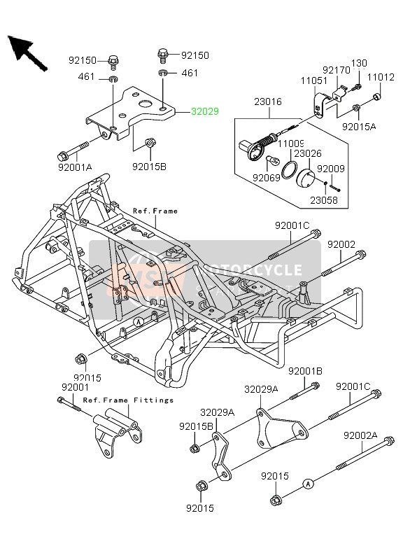 Kawasaki KLF300 4x4 2005 Supporto del motore per un 2005 Kawasaki KLF300 4x4