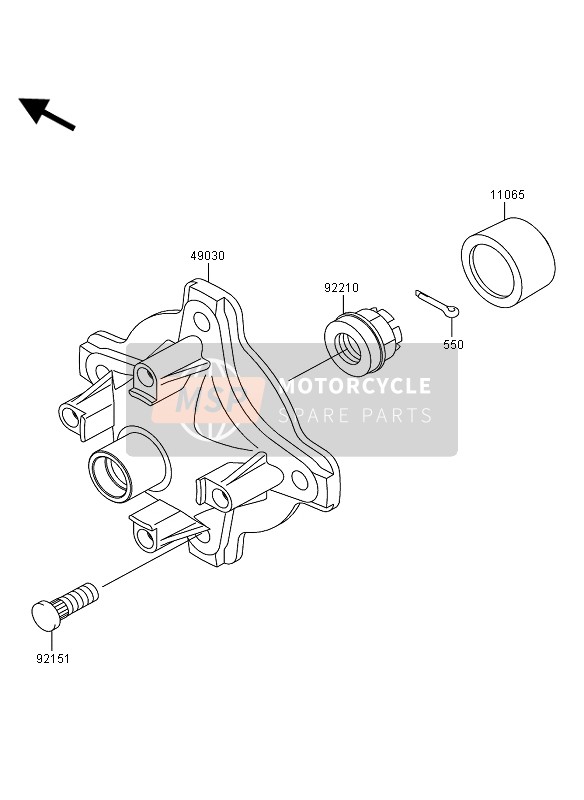 Kawasaki KVF360 4X4 2007 Buje delantero para un 2007 Kawasaki KVF360 4X4