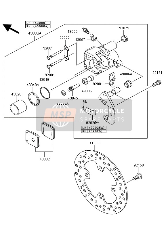 Kawasaki KVF360 4X4 2007 Front Brake for a 2007 Kawasaki KVF360 4X4