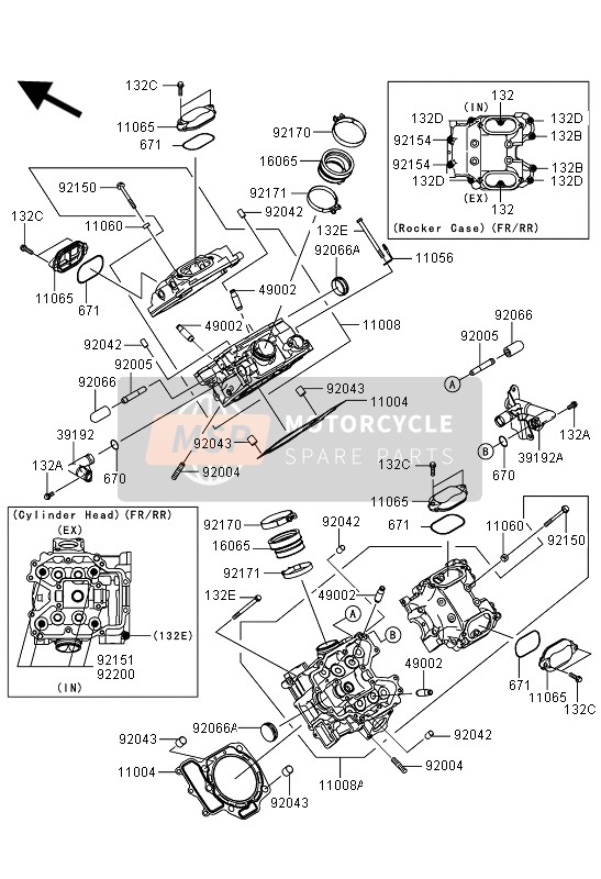 110080767, HEAD-COMP-CYLINDER,Rr, Kawasaki, 0