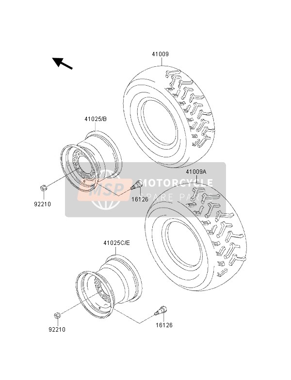 Kawasaki KVF400 2001 Tyres for a 2001 Kawasaki KVF400