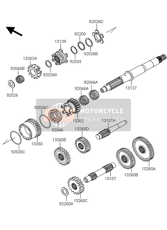 Kawasaki KVF360 2007 Transmisión para un 2007 Kawasaki KVF360