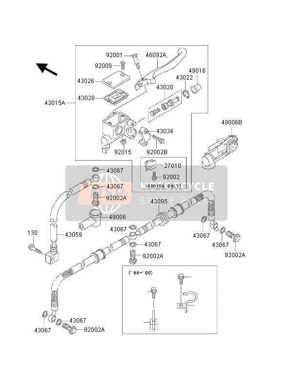 Kawasaki KVF400 2001 Front Master Cylinder for a 2001 Kawasaki KVF400