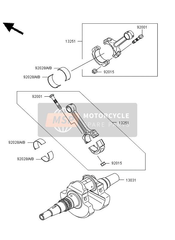 Kawasaki KVF650 4X4 2007 Vilebrequin pour un 2007 Kawasaki KVF650 4X4