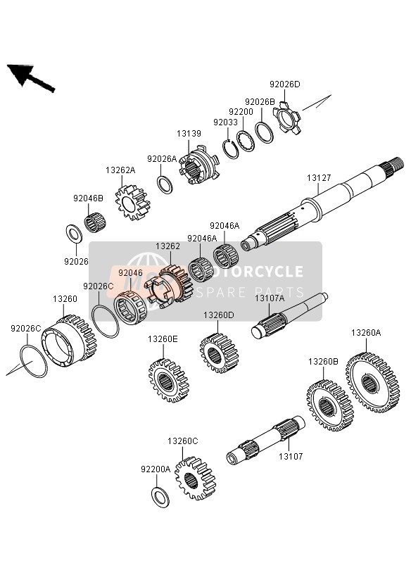 Kawasaki KVF650 4X4 2007 Trasmissione per un 2007 Kawasaki KVF650 4X4