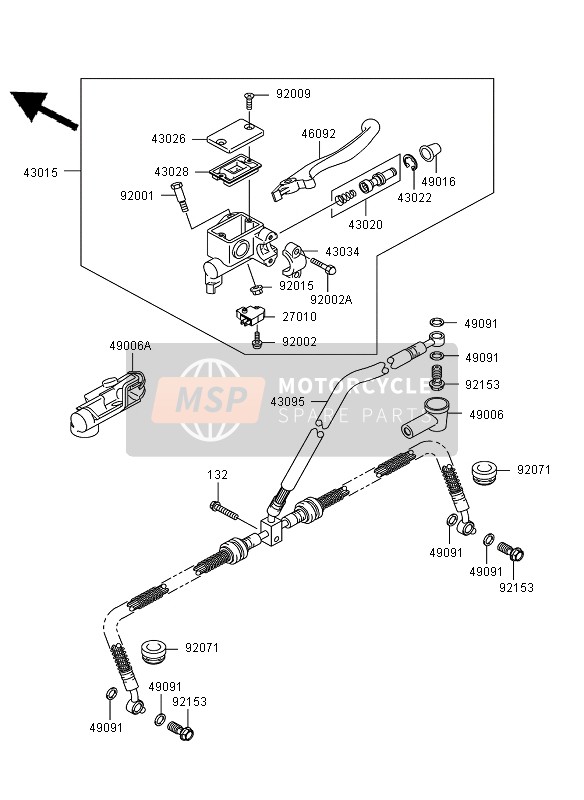 Kawasaki KVF650 4X4 2007 Front Master Cylinder for a 2007 Kawasaki KVF650 4X4