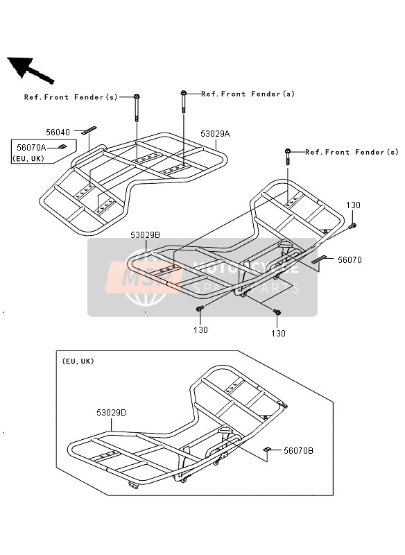 Kawasaki KVF650 4X4 2007 Carrier for a 2007 Kawasaki KVF650 4X4