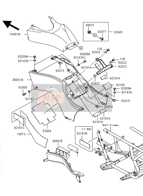 Kawasaki KVF650 4X4 2007 Side Covers for a 2007 Kawasaki KVF650 4X4