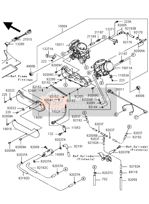 Kawasaki KVF750 4X4 2007 Carburettor for a 2007 Kawasaki KVF750 4X4