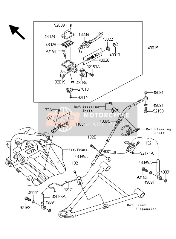 Kawasaki KFX450R 2008 Front Master Cylinder for a 2008 Kawasaki KFX450R