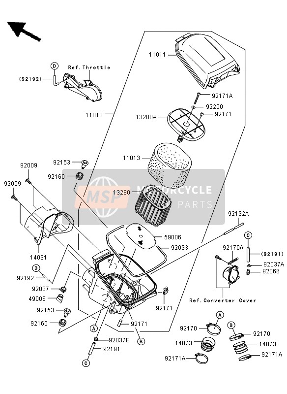 110100784, FILTER-ASSY-AIR, Kawasaki, 0