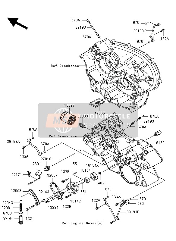 Kawasaki KVF750 4X4 2008 Oil Pump for a 2008 Kawasaki KVF750 4X4