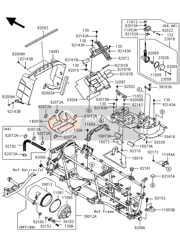 Kawasaki KVF750 4X4 2008 Frame Fittings for a 2008 Kawasaki KVF750 4X4