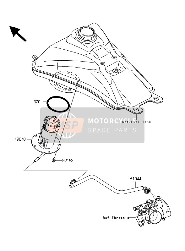 Kawasaki KFX450R 2009 Fuel Pump for a 2009 Kawasaki KFX450R