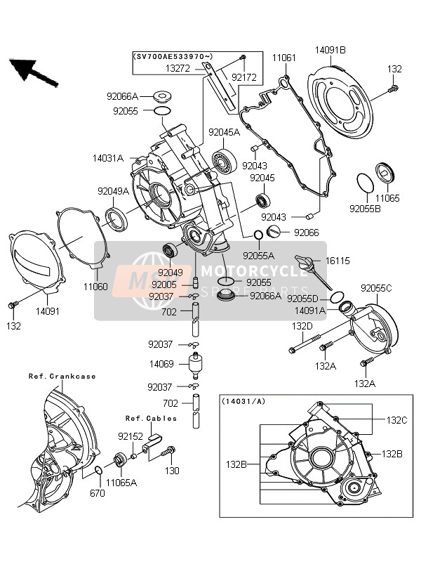 Kawasaki KFX700 2009 Engine Covers for a 2009 Kawasaki KFX700