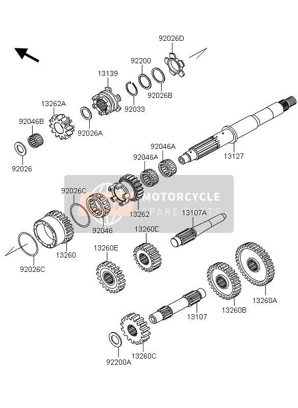 Kawasaki KVF360 4X4 2009 Transmission for a 2009 Kawasaki KVF360 4X4