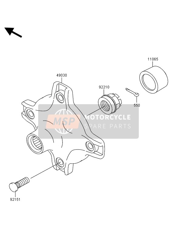 Kawasaki KVF360 4X4 2009 Rear Hub for a 2009 Kawasaki KVF360 4X4