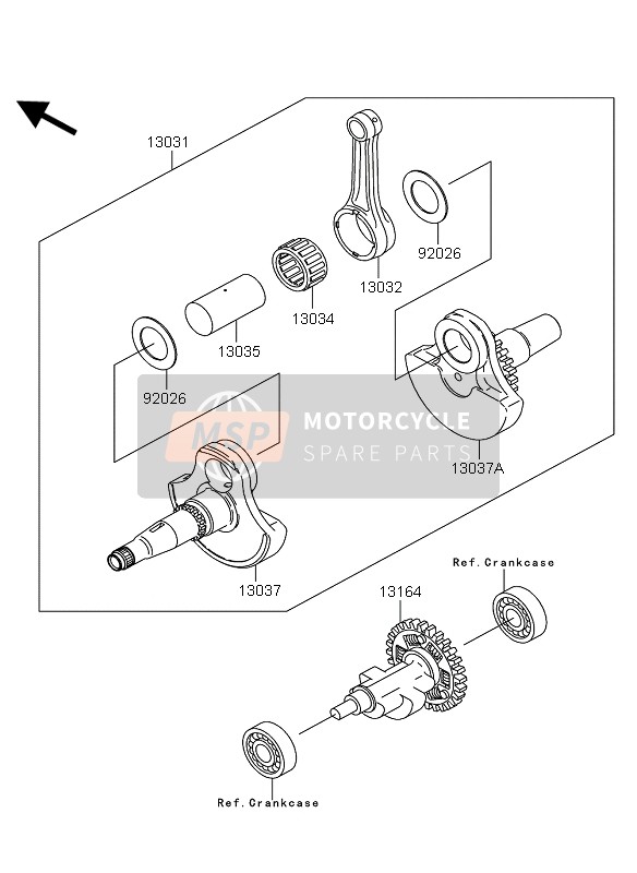 Kawasaki KVF360 2009 Crankshaft for a 2009 Kawasaki KVF360