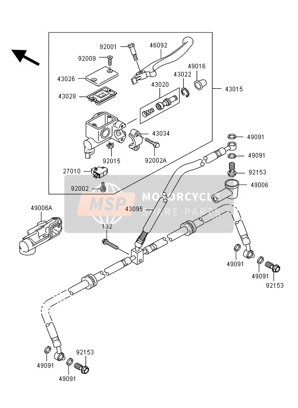 Kawasaki KVF360 2009 HAUPTZYLINDER VORNE für ein 2009 Kawasaki KVF360