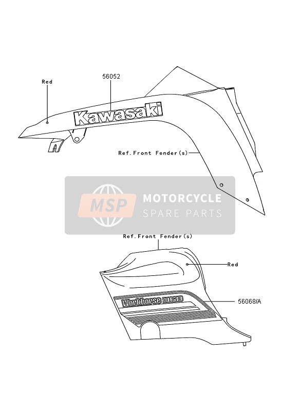 Kawasaki KVF360 2009 Decals (Red) (AS) for a 2009 Kawasaki KVF360