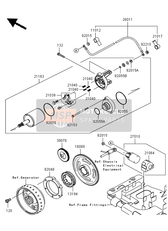 Kawasaki KVF750 4X4 2009 Starter Motor for a 2009 Kawasaki KVF750 4X4