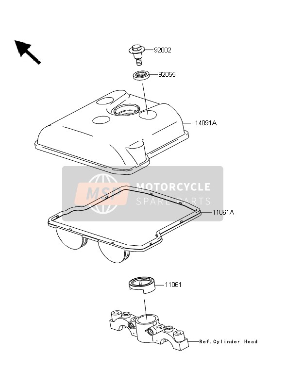 Kawasaki KFX450R 2010 Coperchio della testata del cilindro per un 2010 Kawasaki KFX450R