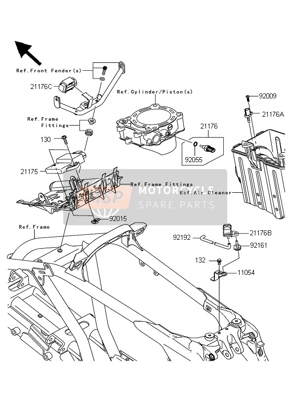 Kawasaki KFX450R 2010 KRAFTSTOFFEINSPRITZUNG für ein 2010 Kawasaki KFX450R