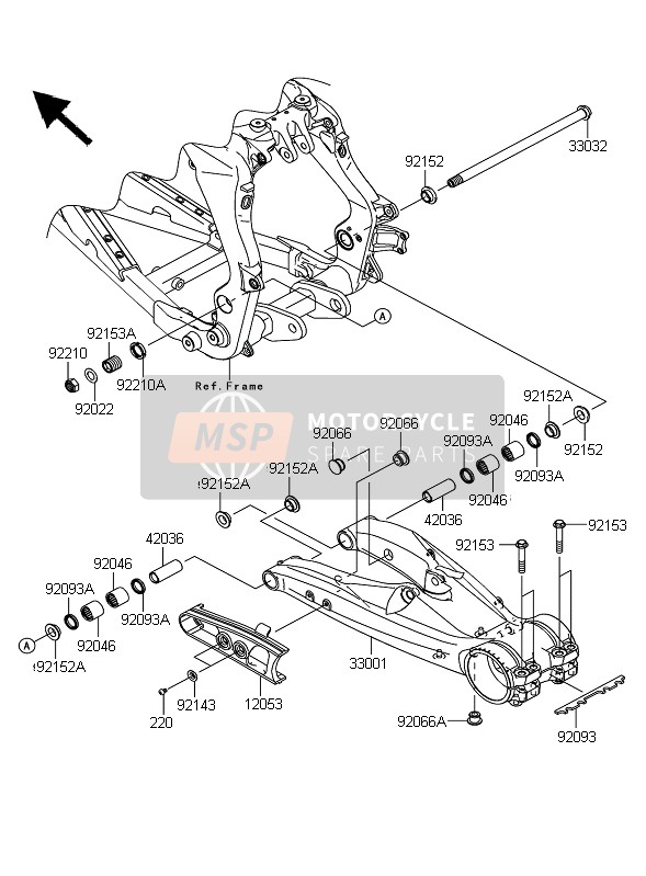 Kawasaki KFX450R 2010 Swing Arm for a 2010 Kawasaki KFX450R