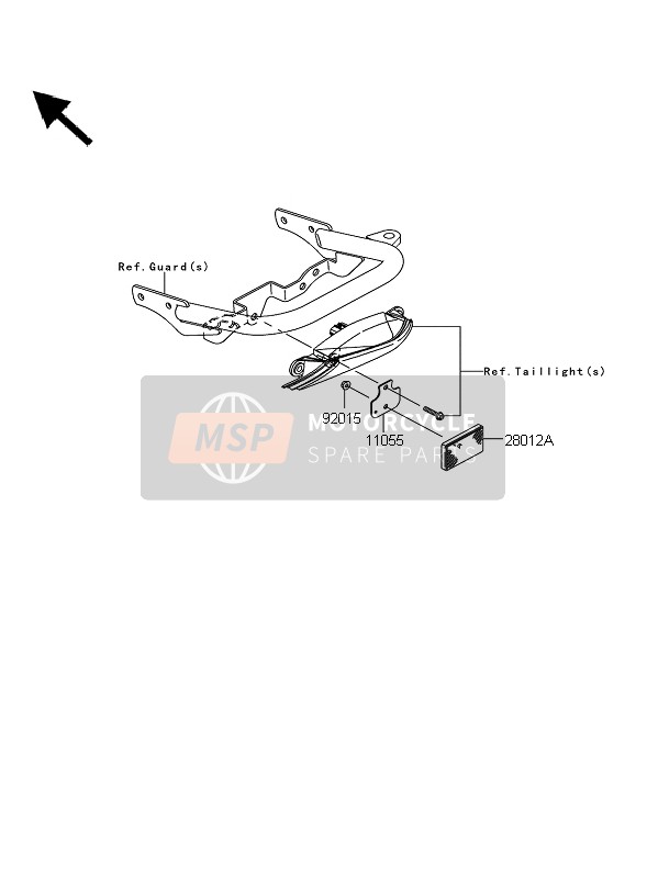 110551846, Bracket,Reflector,Rr,Cnt, Kawasaki, 0