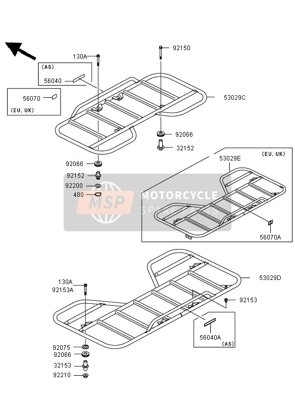 Kawasaki KVF360 4X4 2010 Carrier for a 2010 Kawasaki KVF360 4X4