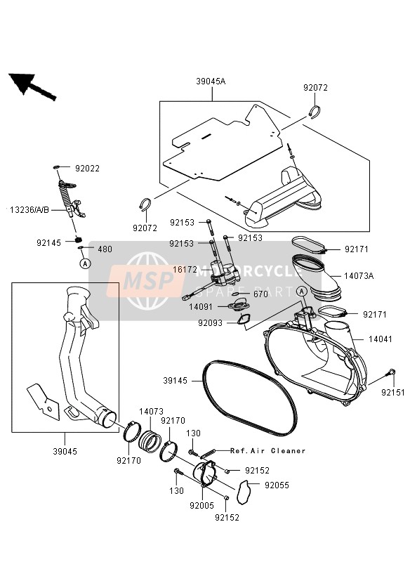 Kawasaki KVF650 4X4 2010 Converter Cover for a 2010 Kawasaki KVF650 4X4