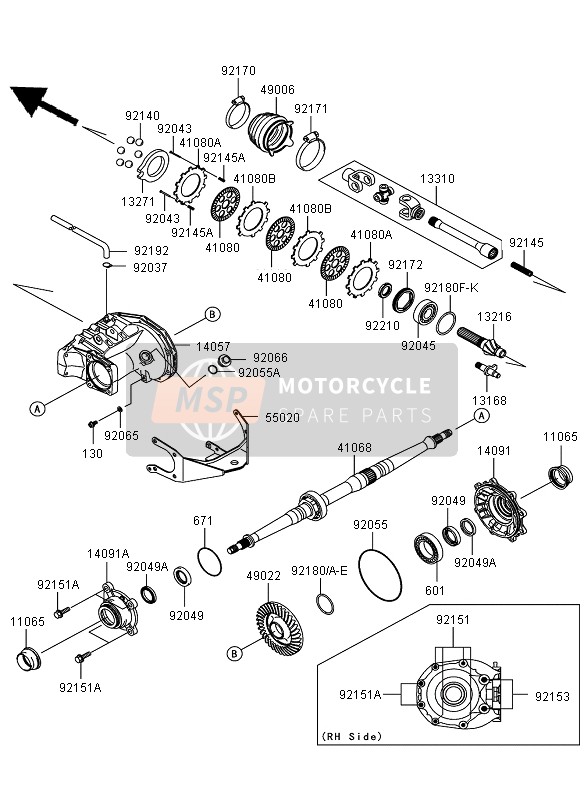 Kawasaki KVF650 4X4 2010 Drive Shaft Rear for a 2010 Kawasaki KVF650 4X4