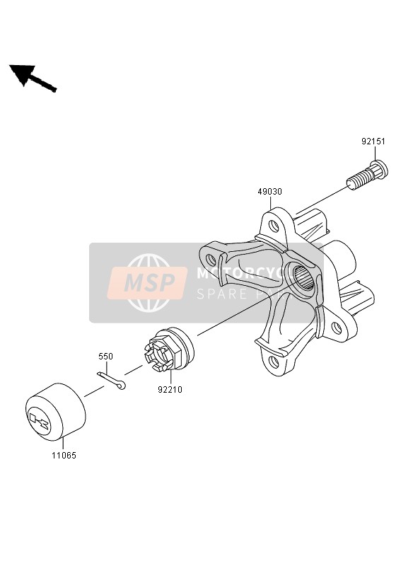 Kawasaki KVF650 4X4 2010 Buje delantero para un 2010 Kawasaki KVF650 4X4