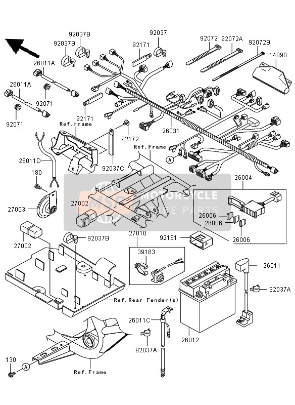 Kawasaki KVF650 4X4 2010 Chassis Electrical Equipment for a 2010 Kawasaki KVF650 4X4