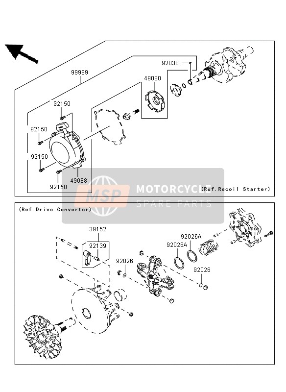 999990244, Kit.,Recoil Starter, Kawasaki, 0