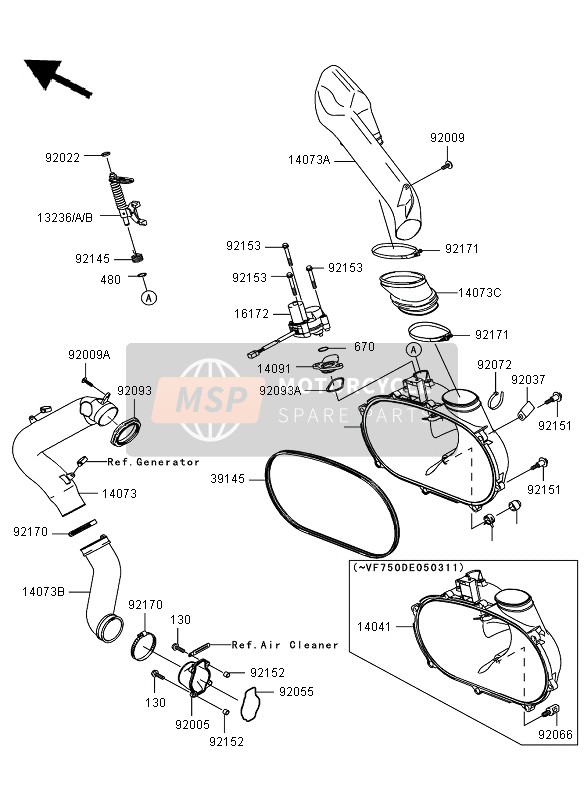 Kawasaki KVF750 4X4 2010 Couvercle du convertisseur pour un 2010 Kawasaki KVF750 4X4